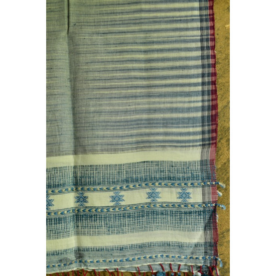 Handwoven Cotton linen bhujodi weaving stoles from kutch