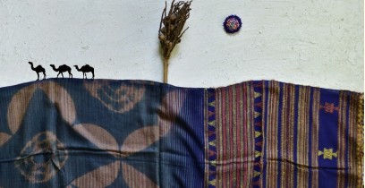 Breezy Mangroves ❧ Handwoven Bhujodi Cotton Tussar Silk Clamp Dyed Dupatta ☙ 13