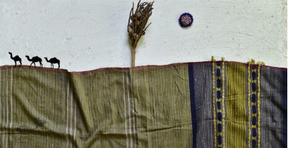 Breezy Mangroves ❧ Handwoven Bhujodi Cotton Tussar Silk Dupatta (Two Options) ☙ 14AB