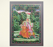 Miniature Painting | Radhe Krishna on Swing