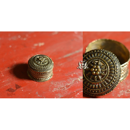 Bell Metal ~ Handcrafted Brass Round Dibbi