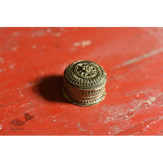 Bell Metal ~ Handcrafted Brass Round Dibbi