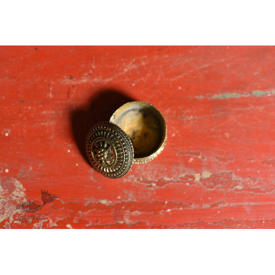 Bell Metal ~ Handcrafted Brass Round Dibbi