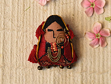 Wearable Art Pieces ✶ Handcrafted Brooch Pin - Woman of Kutchh Brooch Pin