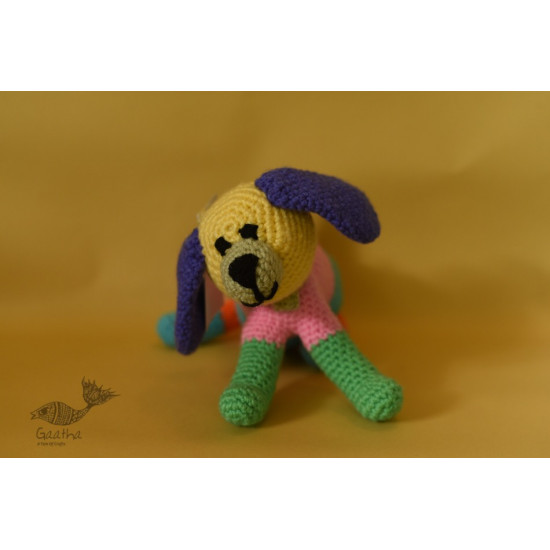 shop handmade Crochet toy -  Jazz colourful dog 