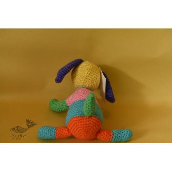 shop handmade Crochet toy -  Jazz colourful dog 