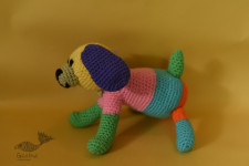 Crochet Handmade Toy ~ Jazz Colourful Dog 