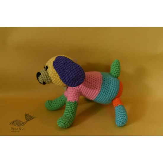 shop handmade Crochet toy -  Jazz colourful dog 