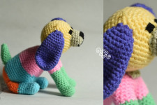 Crochet Handmade Toy ~ Jazz Colourful Dog 