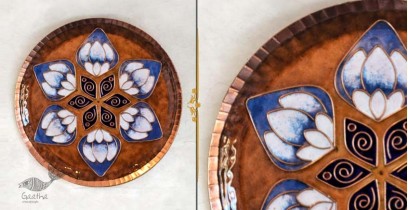 Ekibeki ❋ Copper Enamel Wall Plate Brown Lotus Petal (Options - S(8"), M(10"), L(12") ) ❋ 10