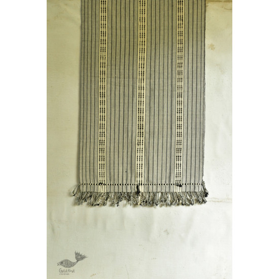 shop online nagaland loinloom cotton stole - in black & white