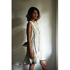 Ikat Handloom Cotton Sleeve less Dress