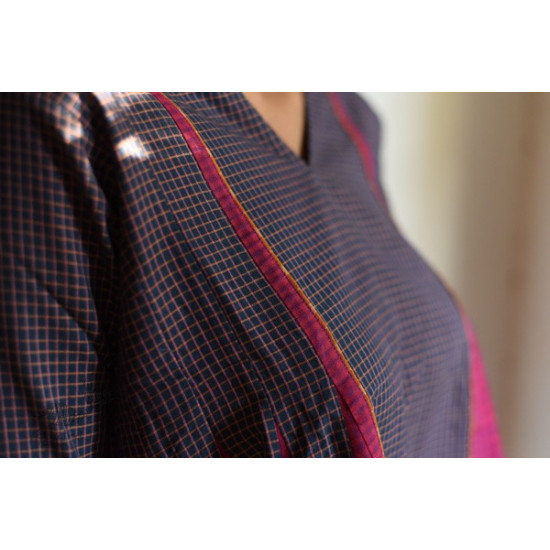 shop Handloom Cotton Checks A-line Short Top