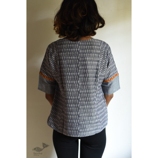 shop Handloom Cotton Grey top