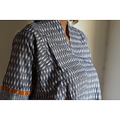 Ikat Handloom Cotton Grey Top