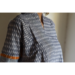 Ikat Handloom Cotton Grey Top