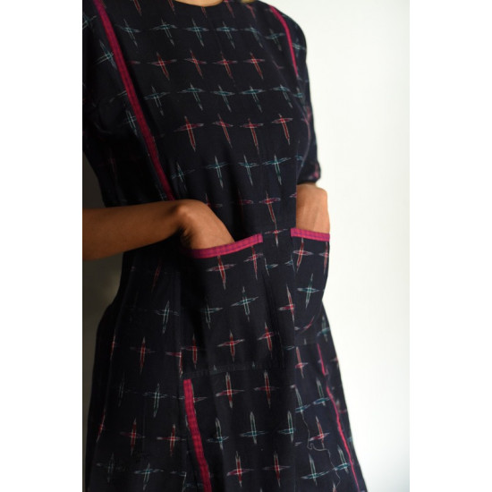 shop Handloom Cotton Ikat Designer Black Dress