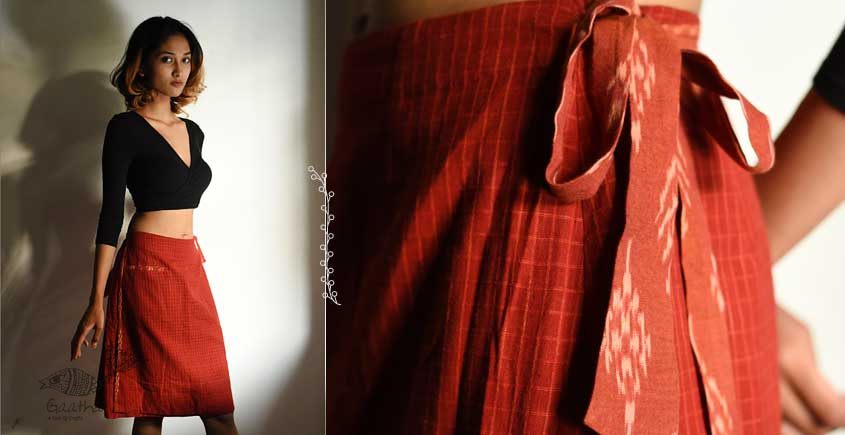 Buy GiftPiper Kalamkari Wrap Around Skirt in MUL Cotton Pattern 3  Multicolour at Amazonin