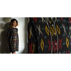 Ikat Handloom Cotton Black Dress