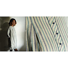 Ikat Handloom Cotton Designer Dress - Off White