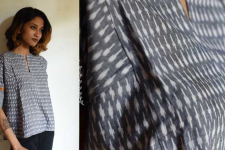 Ikat Handloom Cotton Grey Top