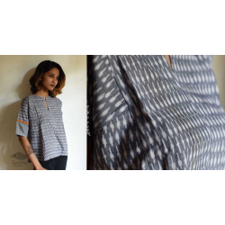 Ikat Handloom Cotton Grey Top