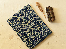Sunday Afternoon ☕ Block Printed Cotton Dabu ~ Indigo Saree