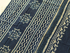 Sunday Afternoon ☕ Block Printed Cotton Dabu ~ Indigo Saree