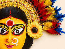 Mukhauta . मुखौटा : Handmade Wall Hanging Chhau Mask - Maa Durga