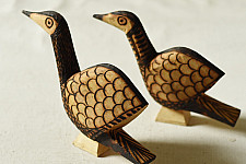 Burn Art | Tribal Wooden Art Pieces - Bird (Set of Two)