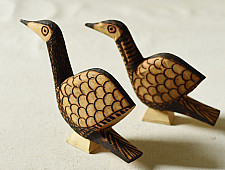 Burn Art | Tribal Wooden Art Pieces - Bird (Set of Two)
