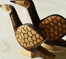 Burn Art | Tribal Wooden Art Pieces - Bird (Set of Two)