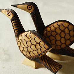 Burn Art | Tribal Wooden Art Pieces - Bird (Set of Two)