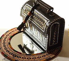 Be Nomadic ~ Kutchi Leather Sling Handbag - Black