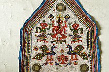 Prachin . प्राचीन  ❂ Gujarat Beadwork Wall Hanging - Ganesh With Riddhi Siddhi