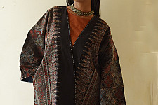Kimono | Reversible Ajrakh & Denim Cotton Jacket - Black
