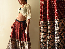 Flowers in a River | Jawariya Block Printed A-Line Long Skirt