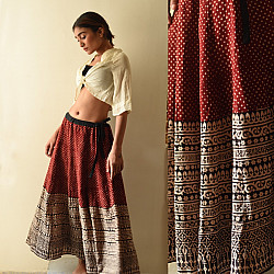 Flowers in a River | Jawariya Block Printed A-Line Long Skirt