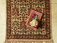 A finite infinity ❧ Kalamkari Natural Color Dhurrie ( 2 X 3 ) - A