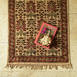 A finite infinity ❧ Kalamkari Natural Color Dhurrie ( 2 X 3 ) - A