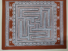Mandana Art - Painting - Swastik (11 x 14 inch)