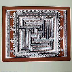 Mandana Art - Painting - Swastik (11 x 14 inch)