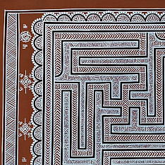 Mandana Art - Painting - Swastik (11 x 14 inch)