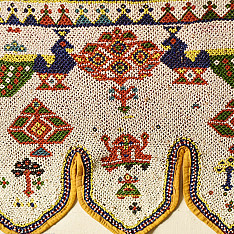 Prachin . प्राचीन  ❂ Gujrat Bead Work - Old & Antique Wall Hanging - Ganesh & Peacock Chakda