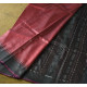 shop Pure Tussar Silk Maroom Saree With Black Border