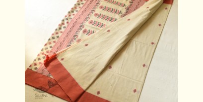 Casual Classics ❊ Handloom Cotton Saree - Red Border