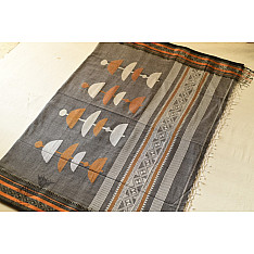 Casual Classics ❊ Handloom Cotton Grey Saree With Woven Border