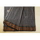 shop Handloom Cotton Grey Saree With Woven Border