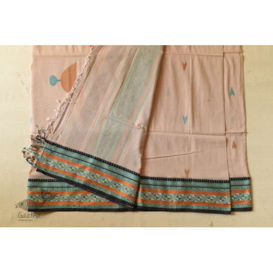 Handloom Cotton Off White Saree With Woven Border