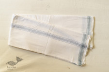 Damodar . दामोदर ~ Handwoven Cotton Dhoti & Khes in Off White Color with Simple Border